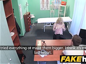 faux clinic Fit blondie fellates man meat